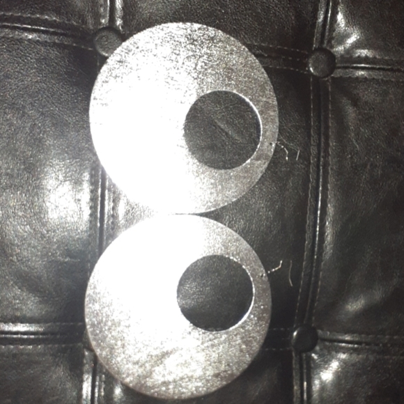 Silver Wooden Hoop earrings - Picture 2 of 2